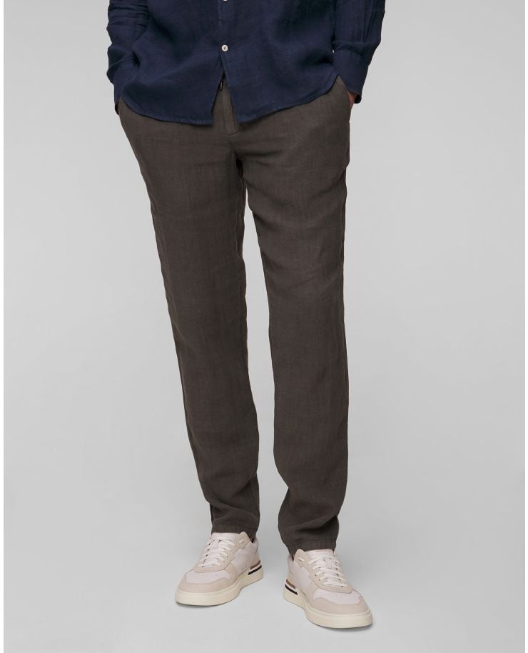 Szare spodnie lniane męskie Alberto House-Pure Linen