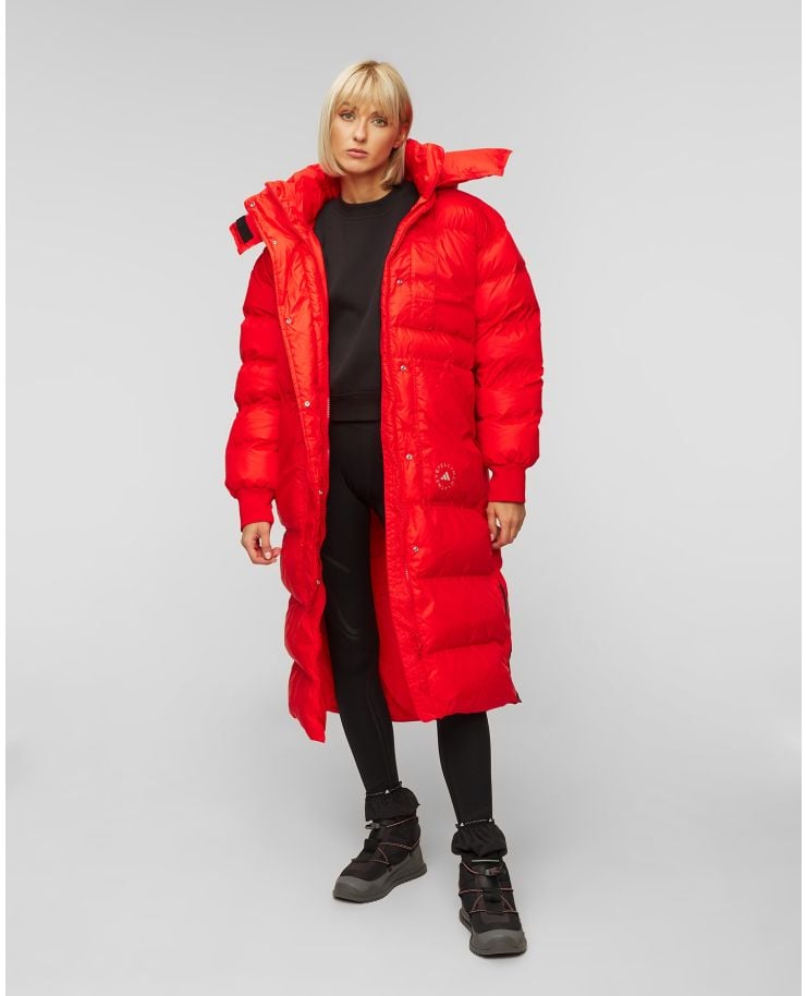 Červený dámský kabát Adidas by Stella McCartney Puffa
