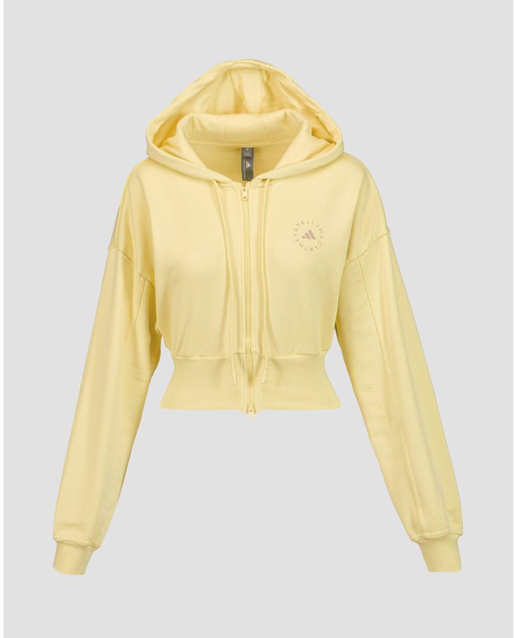 Sweat-shirt jaune pour femmes Adidas by Stella McCartney ASMC Crop Hoodie