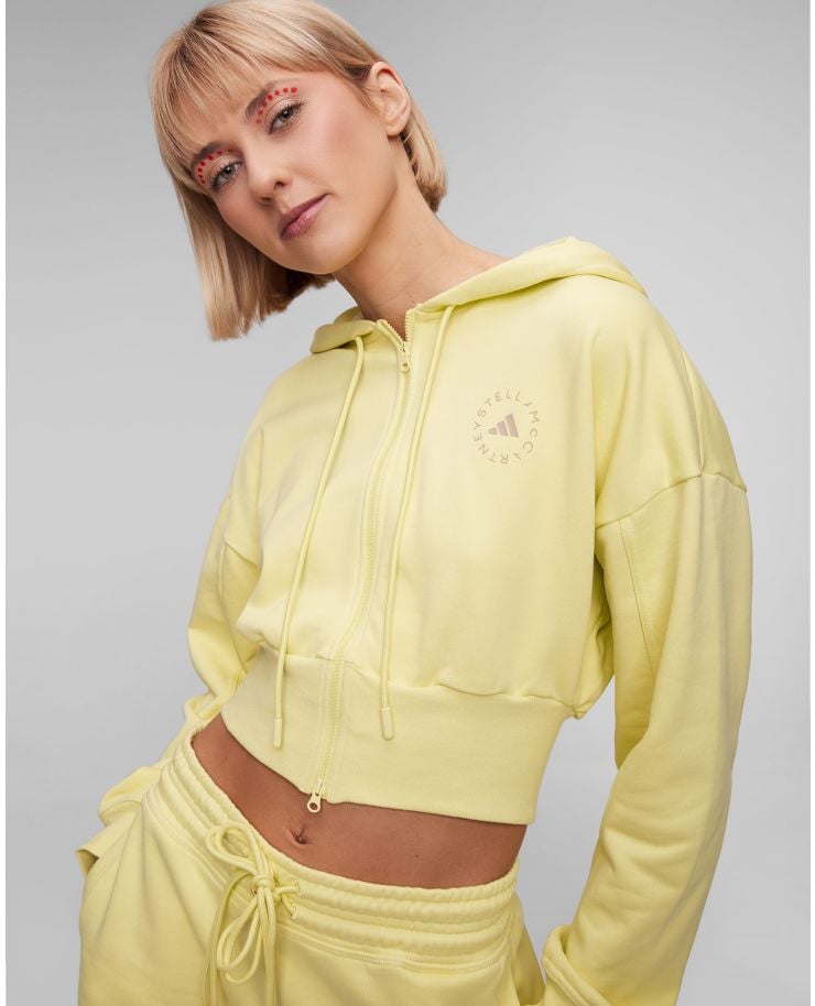 Sweat-shirt jaune pour femmes Adidas by Stella McCartney ASMC Crop Hoodie