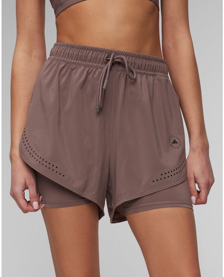 Women’s brown 2-in-1 shorts Adidas by Stella McCartney ASMC Tpr 