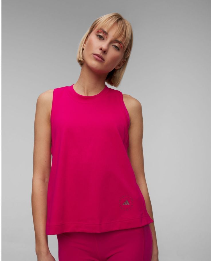 Women's pink sports top Adidas by Stella McCartney ASMC Logo Tk