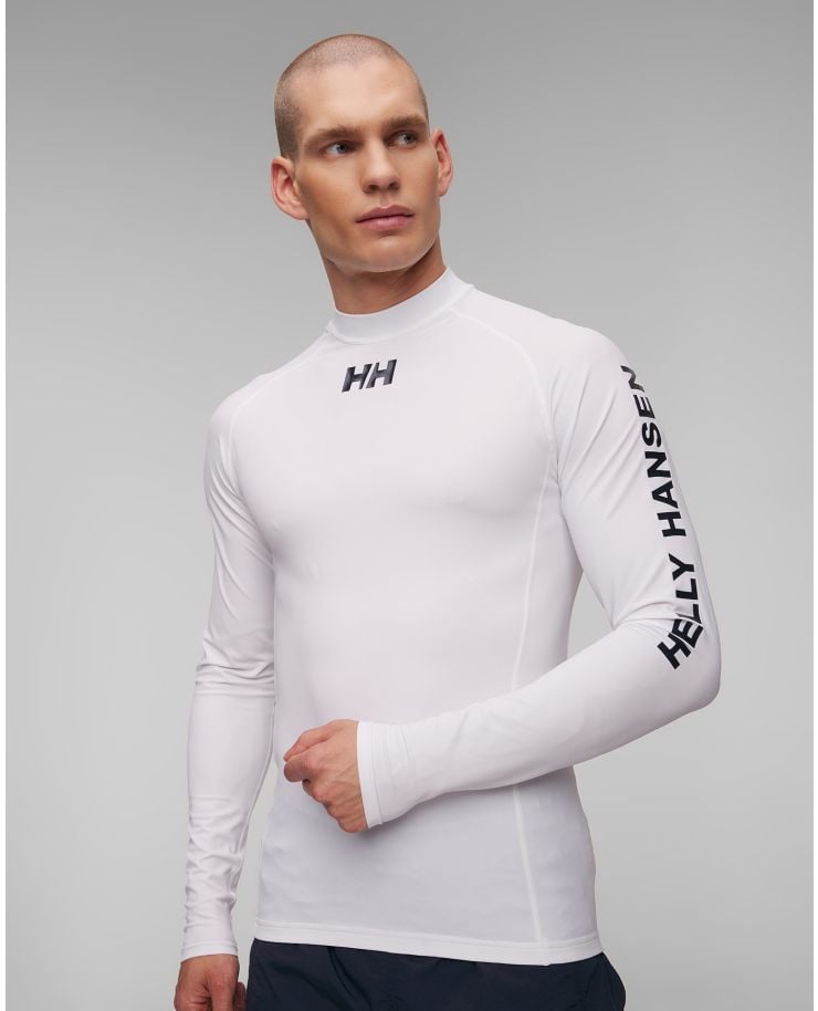Maglietta a maniche lunghe termoattiva bianca da uomo Helly Hansen Waterwear Rashguard