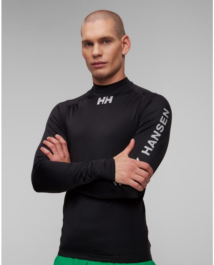Maglietta a maniche lunghe termoattiva nera da uomo Helly Hansen Waterwear Rashguard