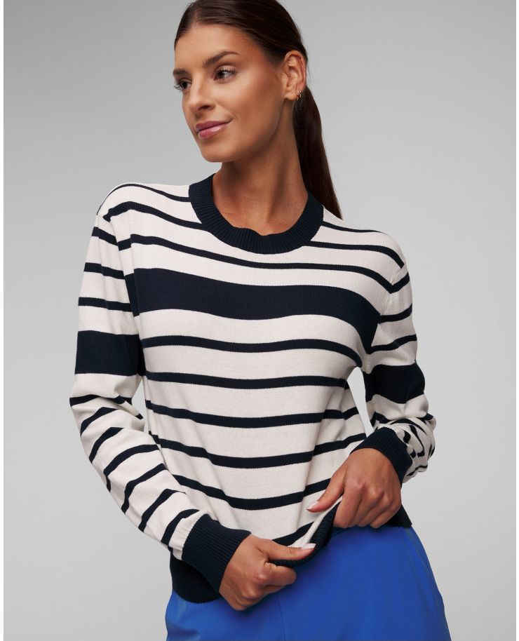Pull blanc et bleu marine pour femmes Helly Hansen Skagen Sweater 2.0