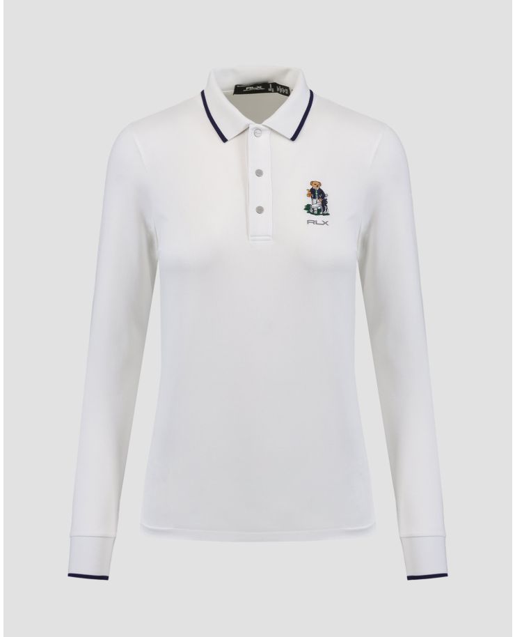 Polo bianca a maniche lunghe da donna Ralph Lauren RLX Golf