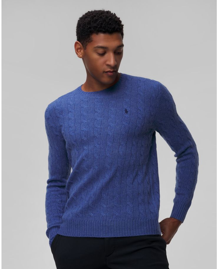 Maglione blu di lana da uomo Polo Ralph Lauren