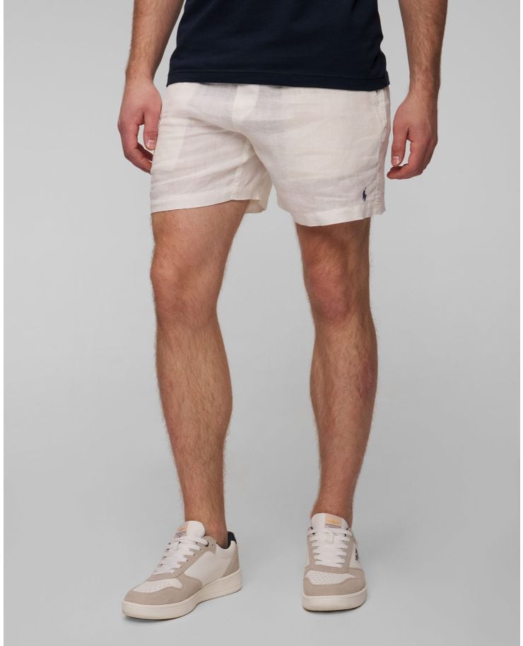 Pánske biele ľanové krátke nohavice Polo Ralph Lauren