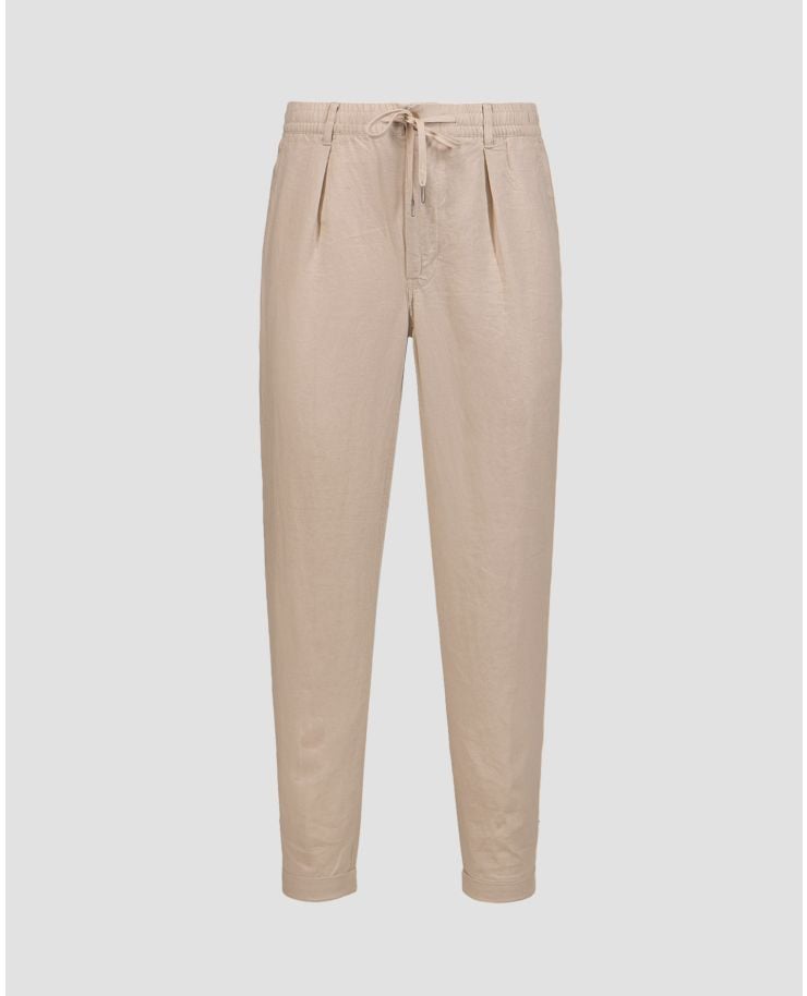 Pantaloni beige in lino da uomo Polo Ralph Lauren