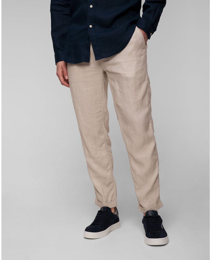 Pánske bežové ľanové nohavice Polo Ralph Lauren
