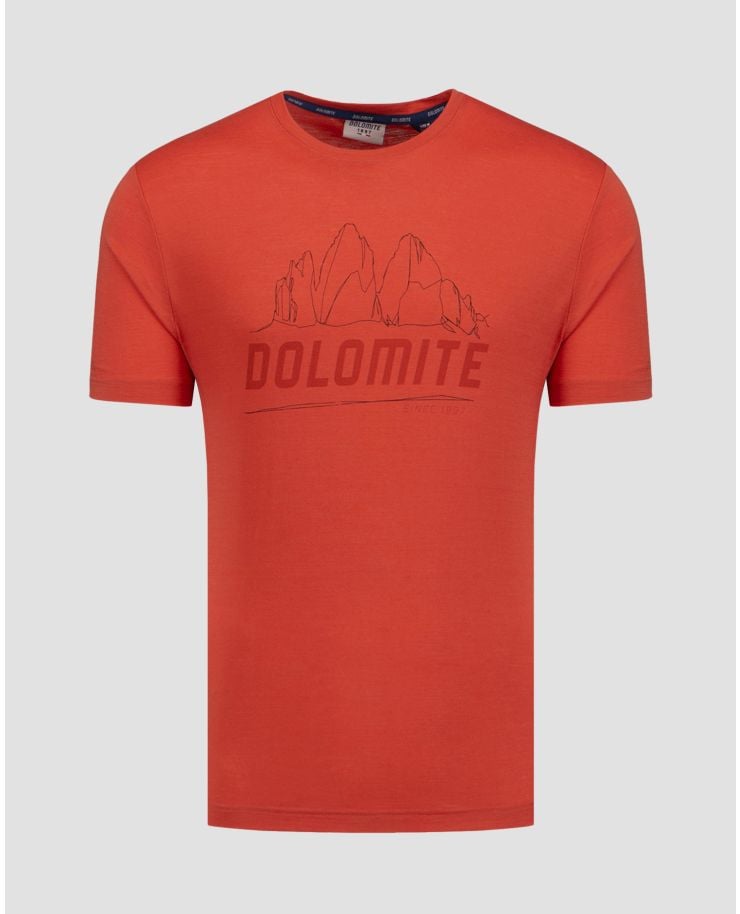 Pomarańczowy T-shirt męski Dolomite Cristallo Merino SS
