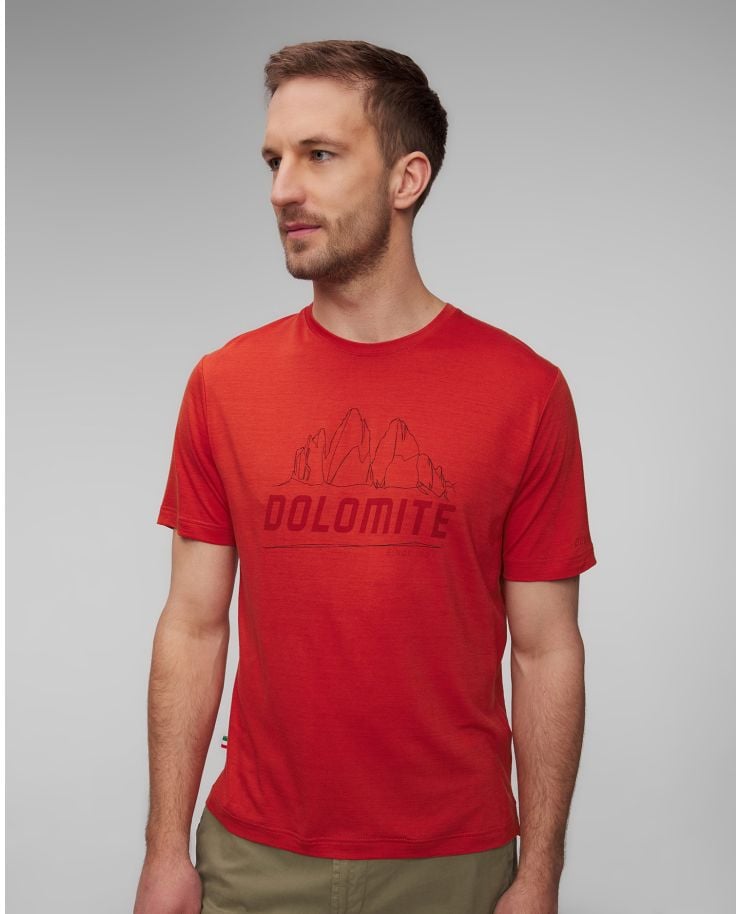 T-shirt arancione da uomo Dolomite Cristallo Merino SS