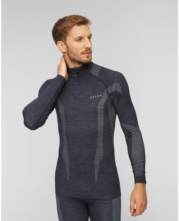 Pánské tričko s dlouhými rukávy z vlny merino Falke Wool-Tech Zip