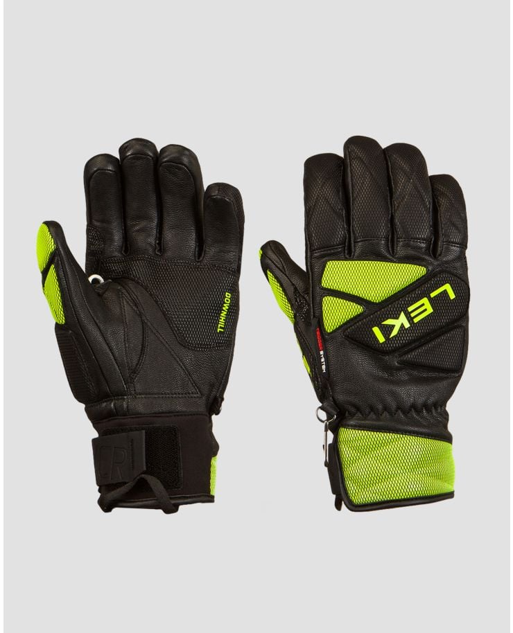 Czarno-zielone rękawice narciarskie Leki WCR Venom DH 3D