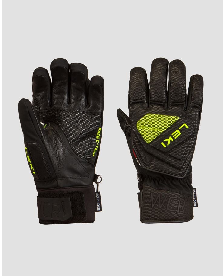 Černožluté lyžařské rukavice Leki WCR C-Tech 3D