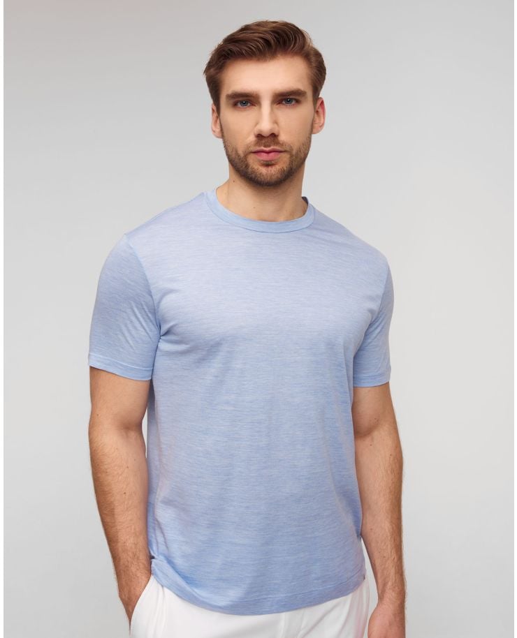 Světle modré pánské hedvábné tričko Paul&Shark Silk T-shirt