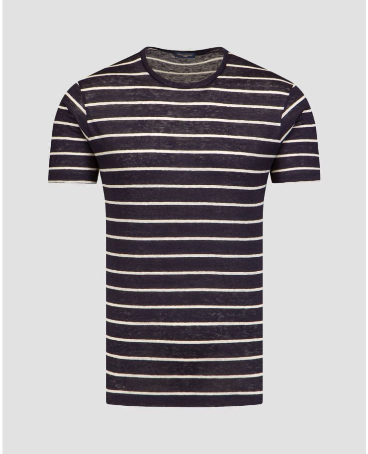 Men’s navy blue striped linen T-shirt Paul&Shark