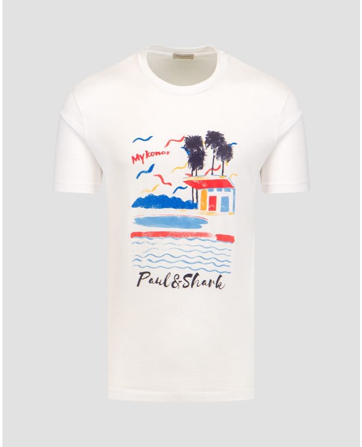 Bílé pánské tričko s potiskem Paul&Shark