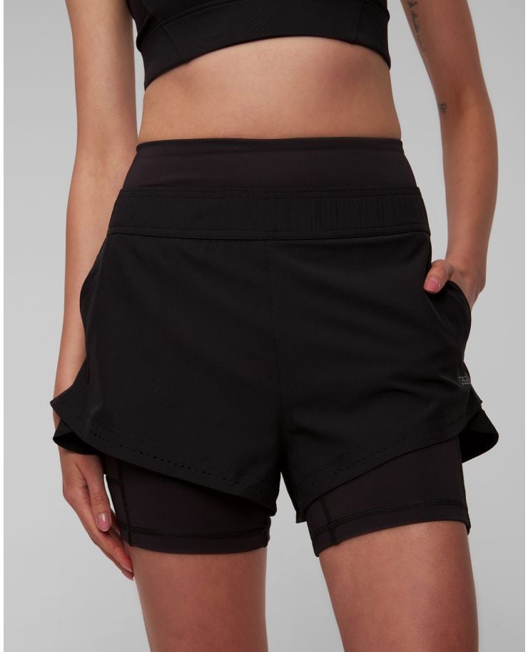 Czarne podwójne spodenki damskie Casall Shaping Double Shorts