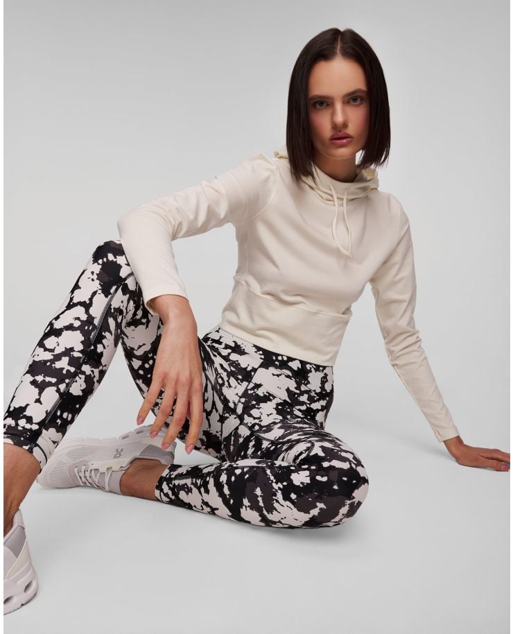 Women’s cream cropped fitness sweatshirt Casall Studio Hoodie