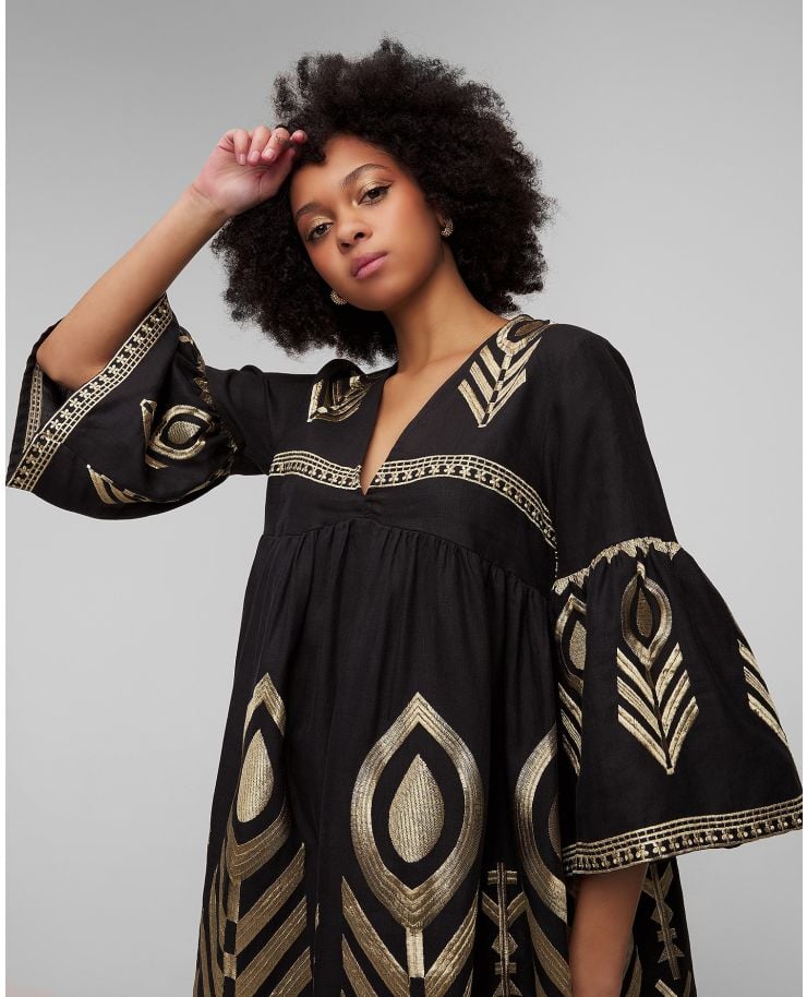 Robe en lin noire pour femmes Kori