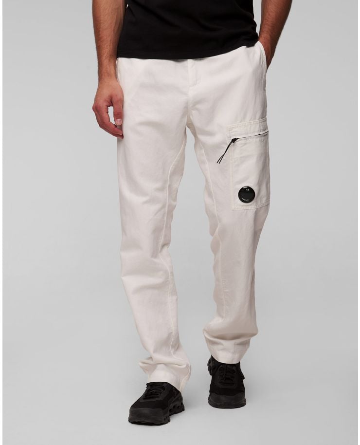 Białe spodnie lniane męskie C.P. Company