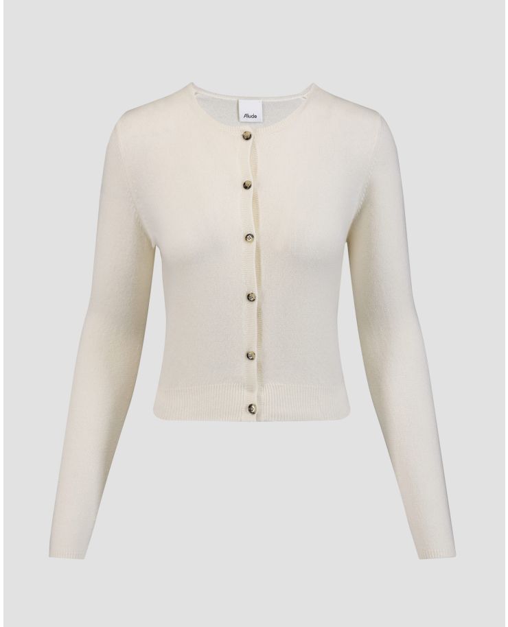 Cardigan bianco in cashmere da donna Allude