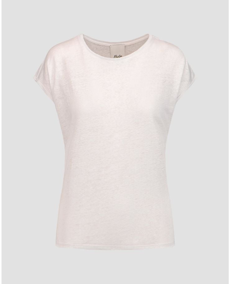 T-shirt bianca di lino da donna Allude