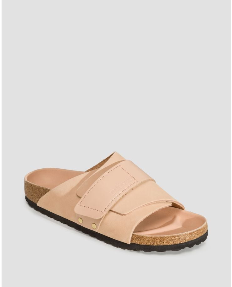 Sandales beiges pour femmes Birkenstock Kyoto Nubuck Leather Narrow