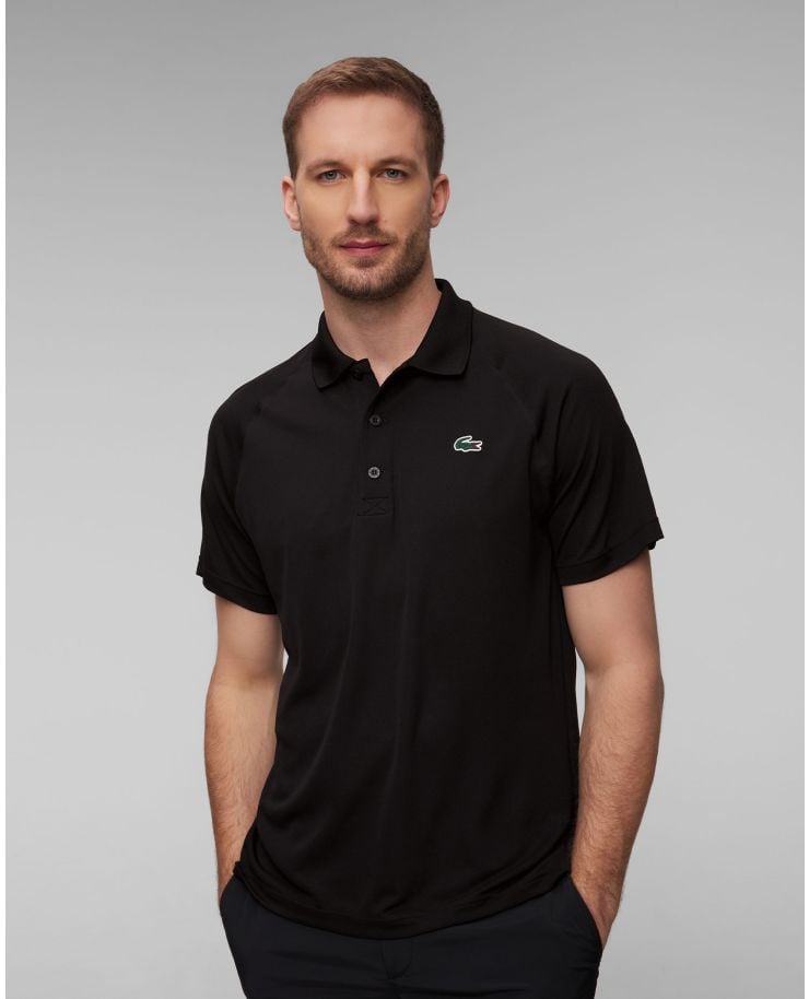Tricou polo negru pentru bărbați Lacoste DH3201