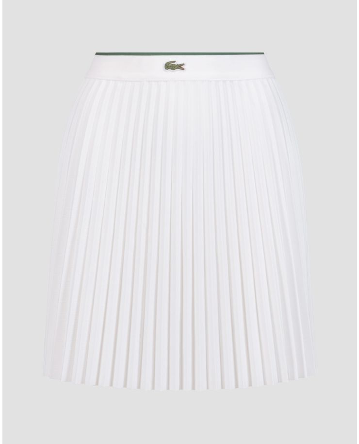 Fustă plisată albă pentru femei Lacoste JF2701