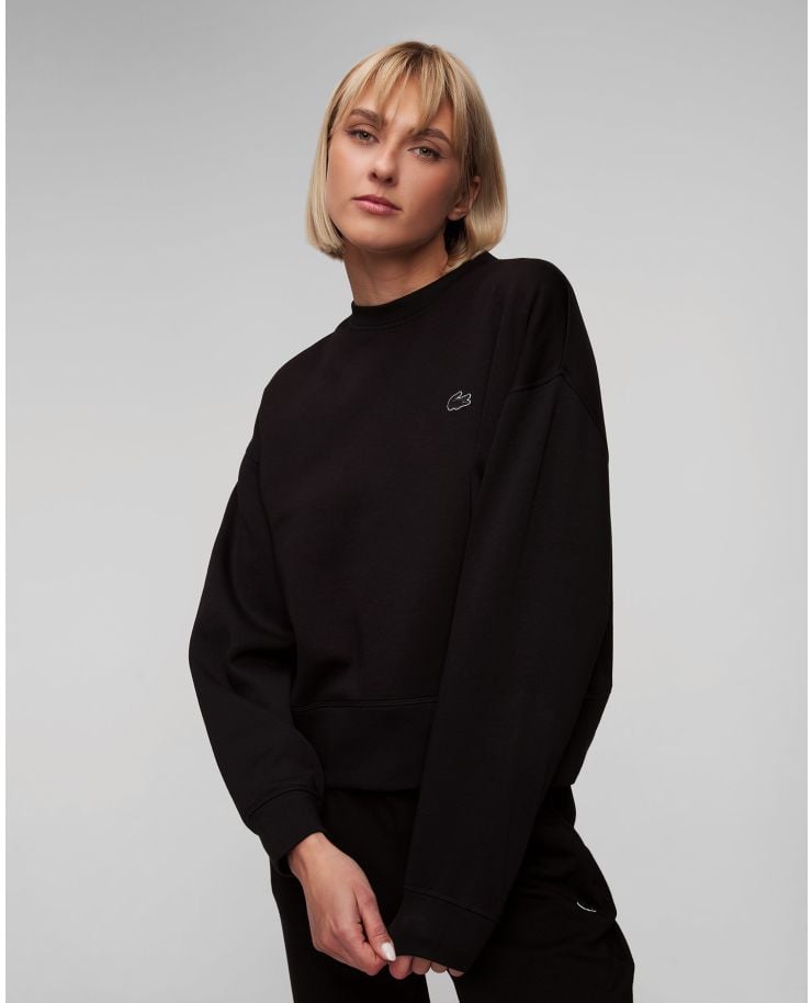 Sweat-shirt noir pour femmes Lacoste SF5614
