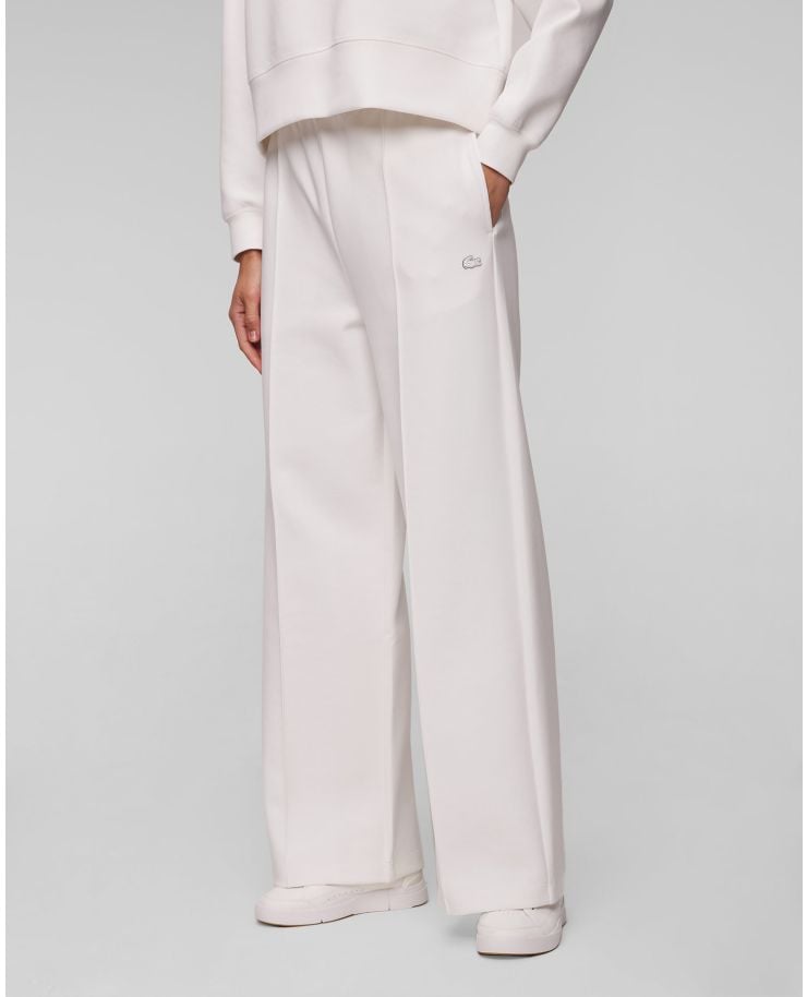 Białe spodnie dresowe damskie Lacoste XF7374