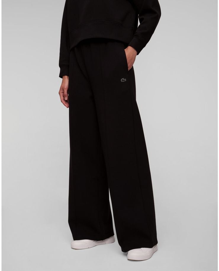Czarne spodnie dresowe damskie Lacoste XF7374