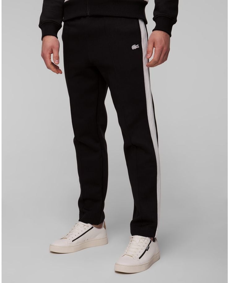 Pantaloni nero-bianchi da uomo Lacoste XH7450