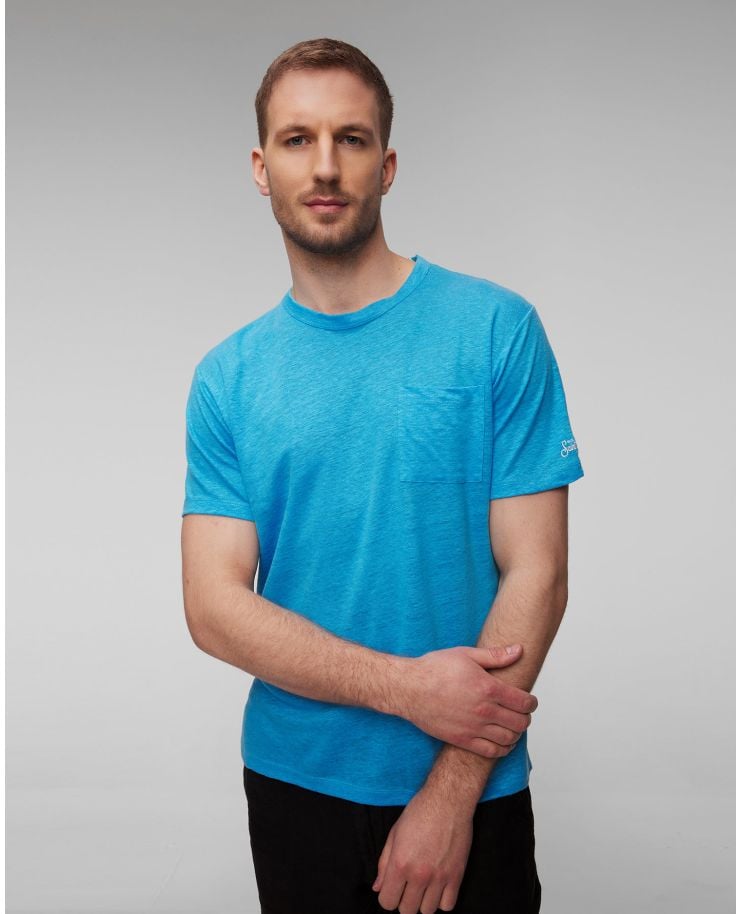 T-shirt en lin bleu pour hommes MC2 Saint Barth