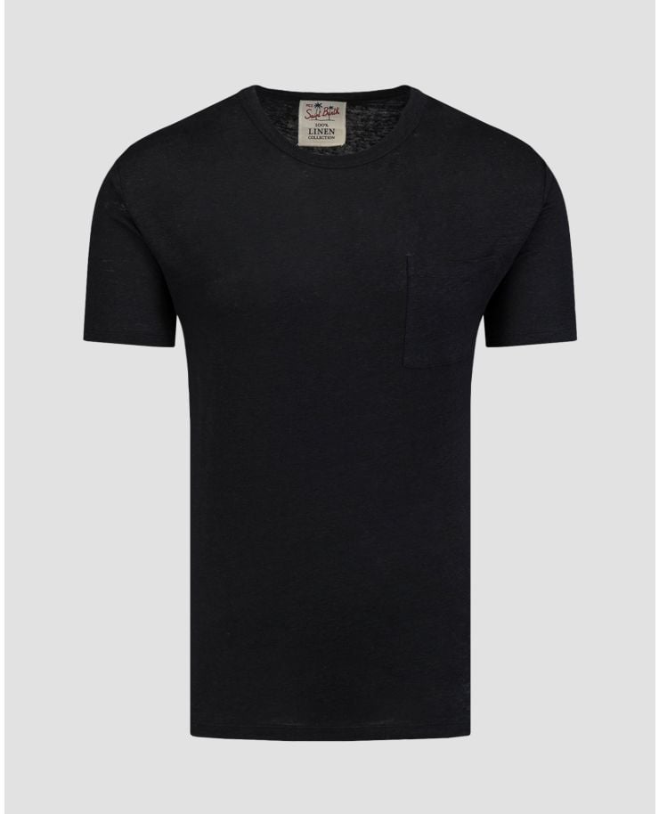 Tricou din in negru pentru bărbați MC2 Saint Barth