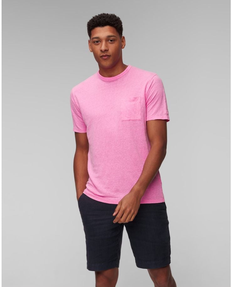 Růžové lněné pánské tričko MC2 Saint Barth