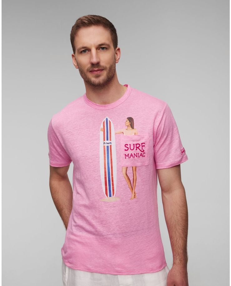 Różowy T-shirt męski MC2 Saint Barth