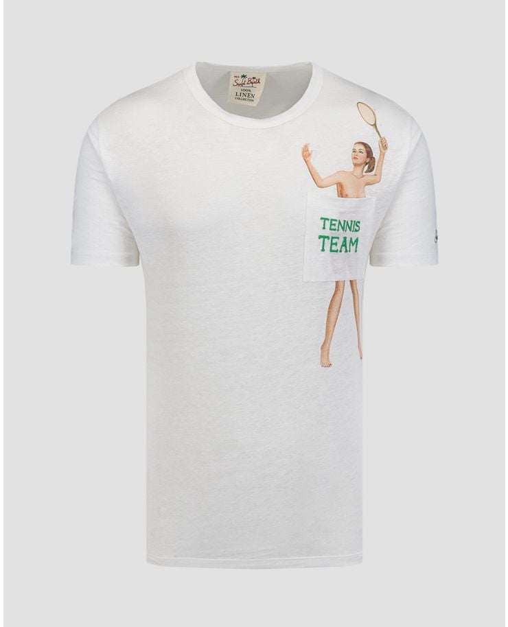 Pánské bílé lněné tričko MC2 Saint Barth