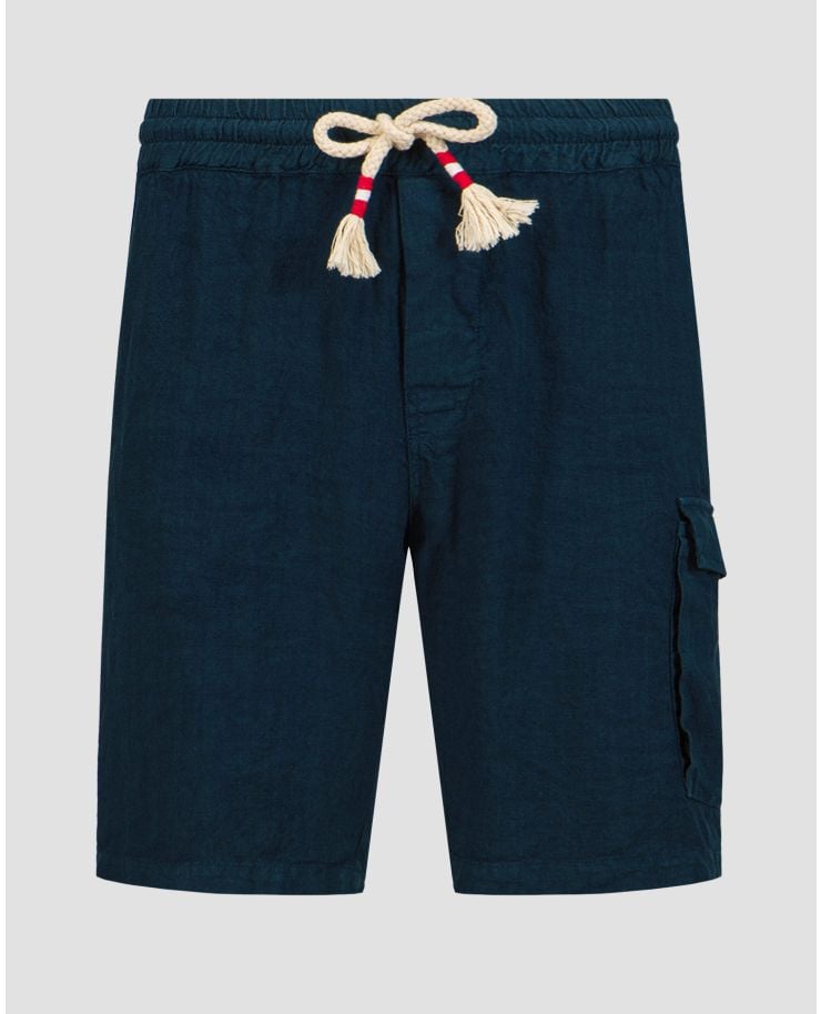 Shorts blu scuro in lino da uomo MC2 Saint Barth