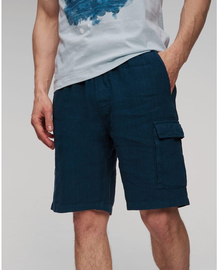 Shorts blu scuro in lino da uomo MC2 Saint Barth