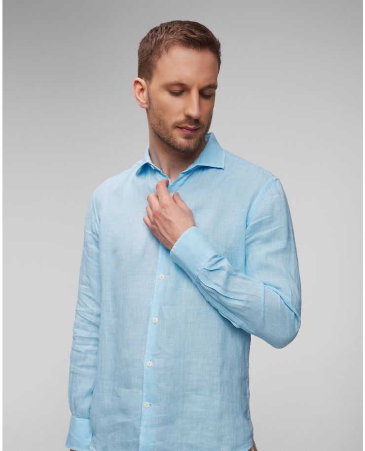 Modrá pánská lněná košile MC2 Saint Barth