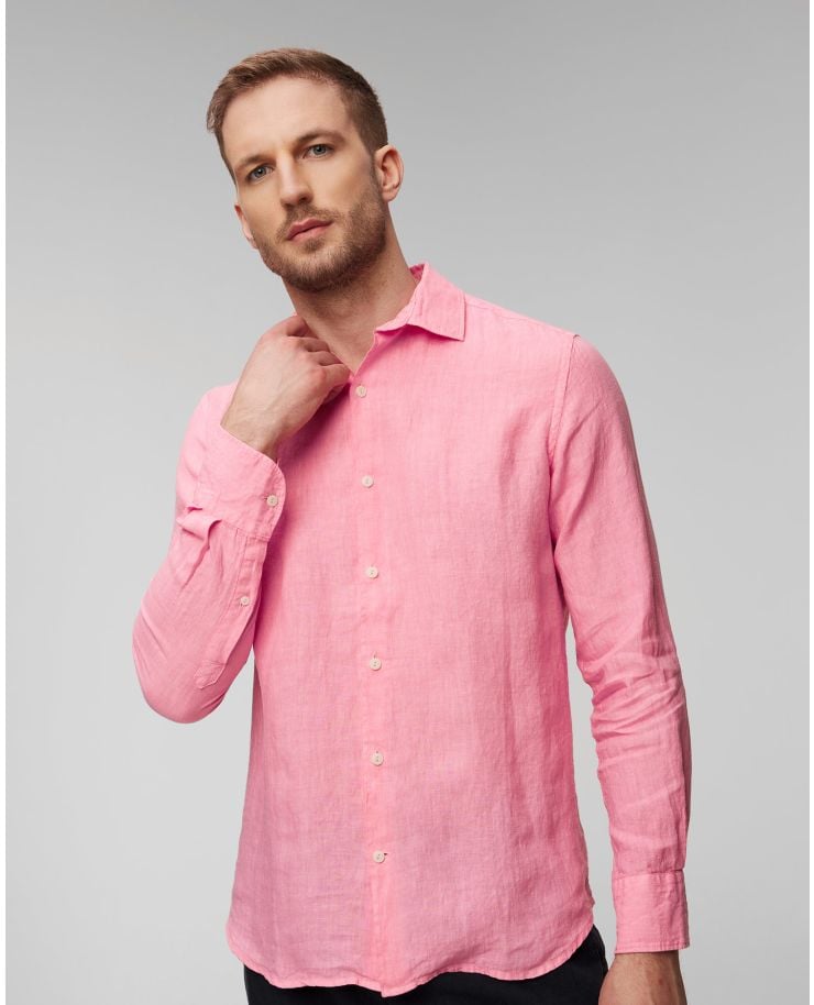 Růžová pánská lněná košile MC2 Saint Barth