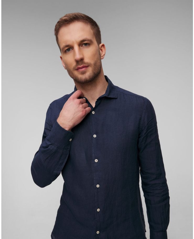 Men's navy blue linen shirt MC2 Saint Barth