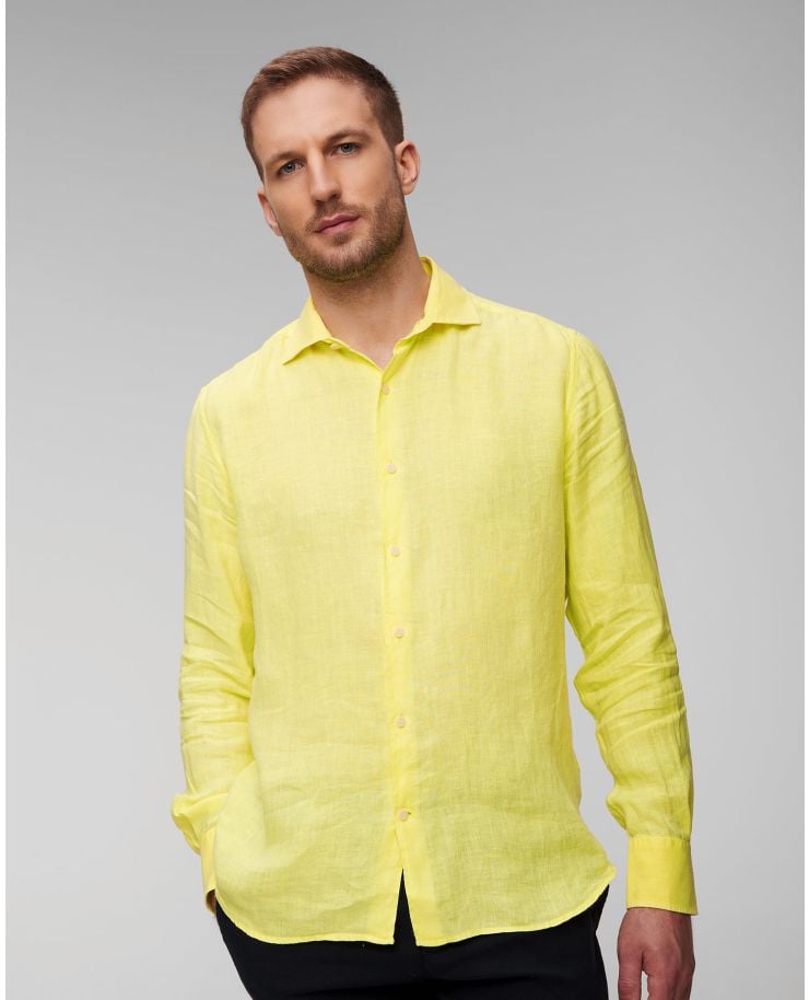 Žlutá lněná pánská košile MC2 Saint Barth