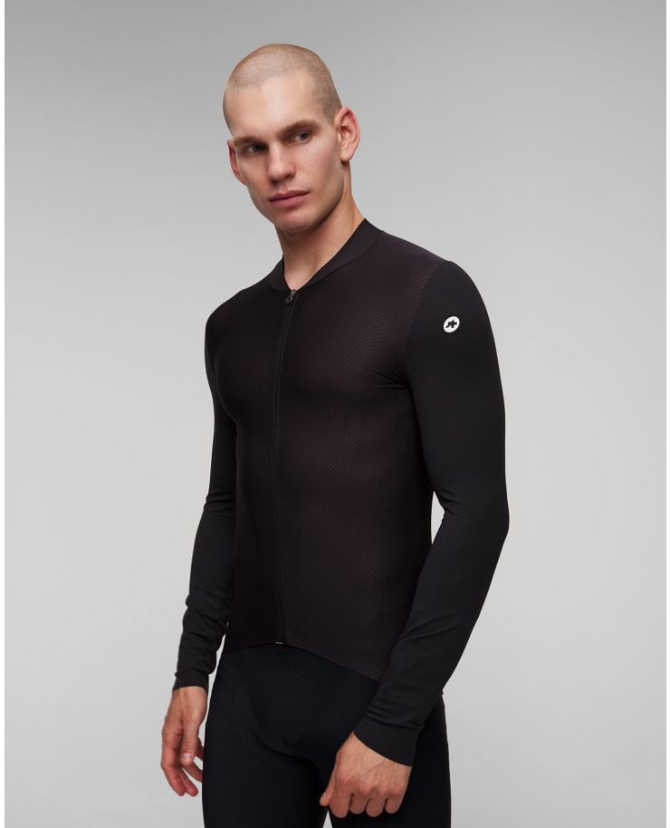 Men's black cycling T-shirt Assos Mille Gt Ls Jersey S11