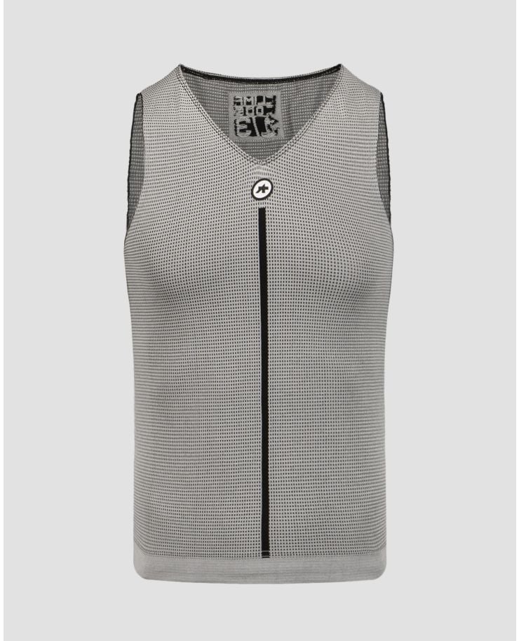 Sweat-shirt cycliste gris pour hommes Assos 1/3 NS Skin Layer P1 