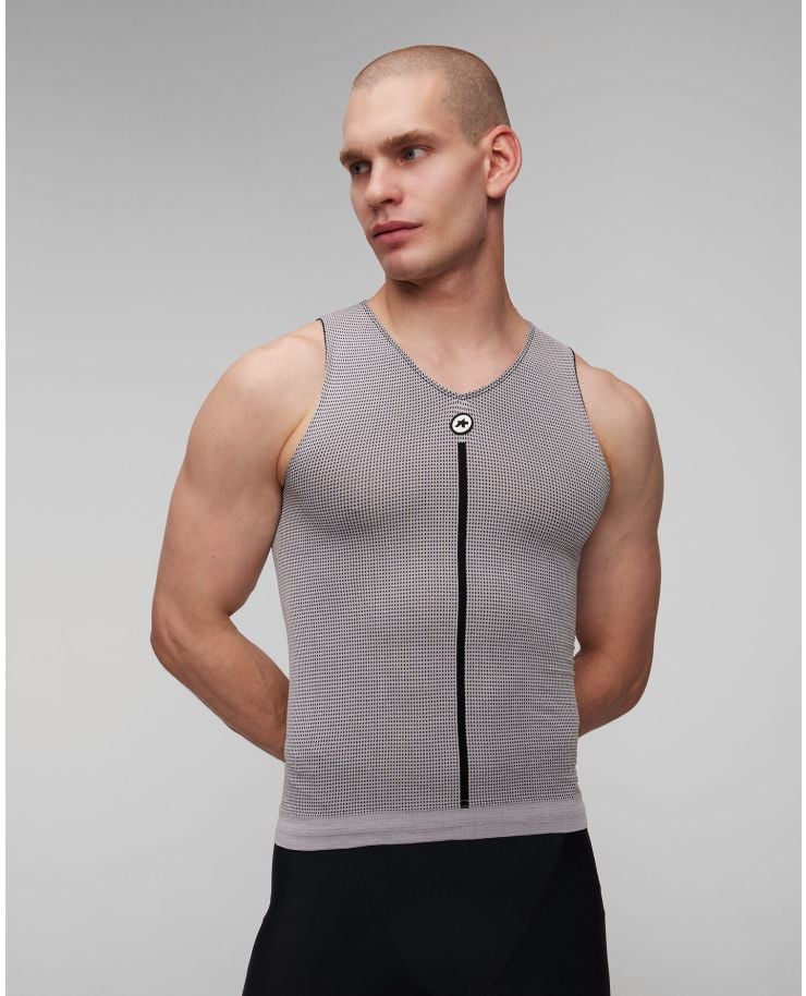 Men's grey cycling sweatshirt Assos 1/3 NS Skin Layer P1
