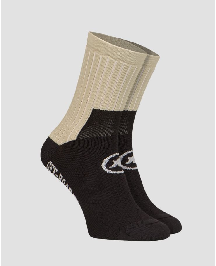 Black and beige Assos Trail Socks T3